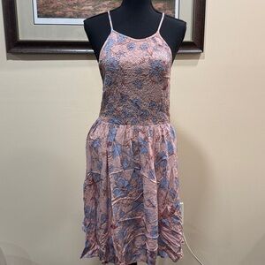 Kimchi Blue Pink Floral Open Back Dress